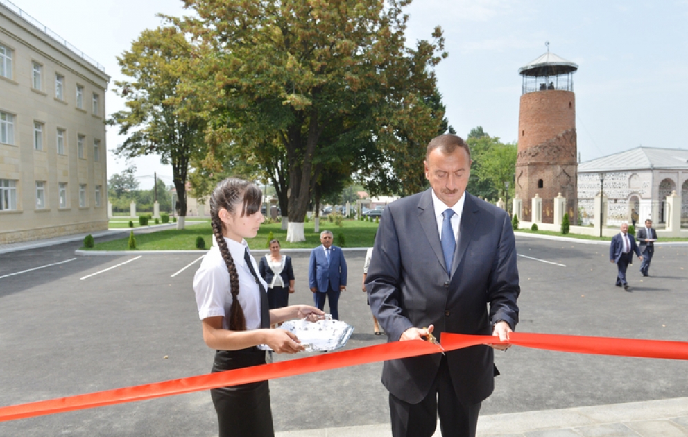 President Ilham Aliyev opens new building of Bahmatli village comprehensive school VİDEO