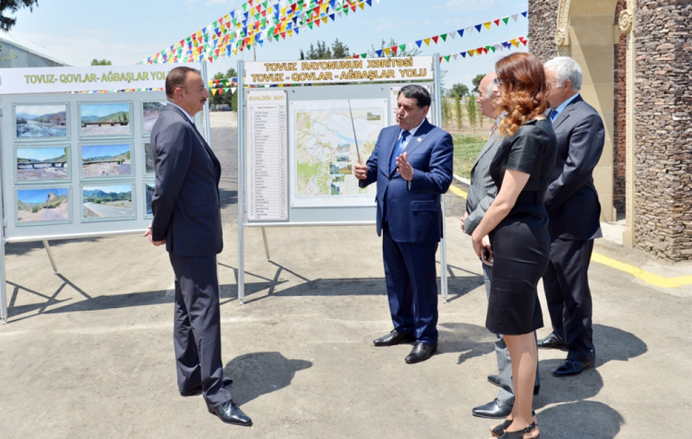 Состоялось открытие реконструированной автомобильной дороги Товуз-Говлар-Агбашлар VİDEO