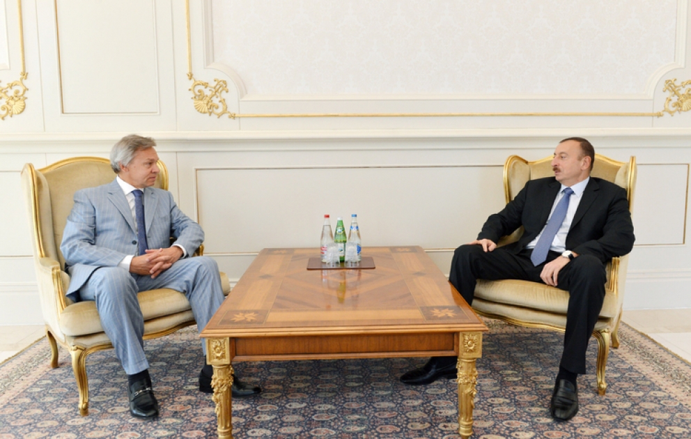 Le président azerbaïdjanais Ilham Aliyev a reçu le président de la commission des affaires internationales de la Douma d’Etat de la Fédération de Russie VIDEO