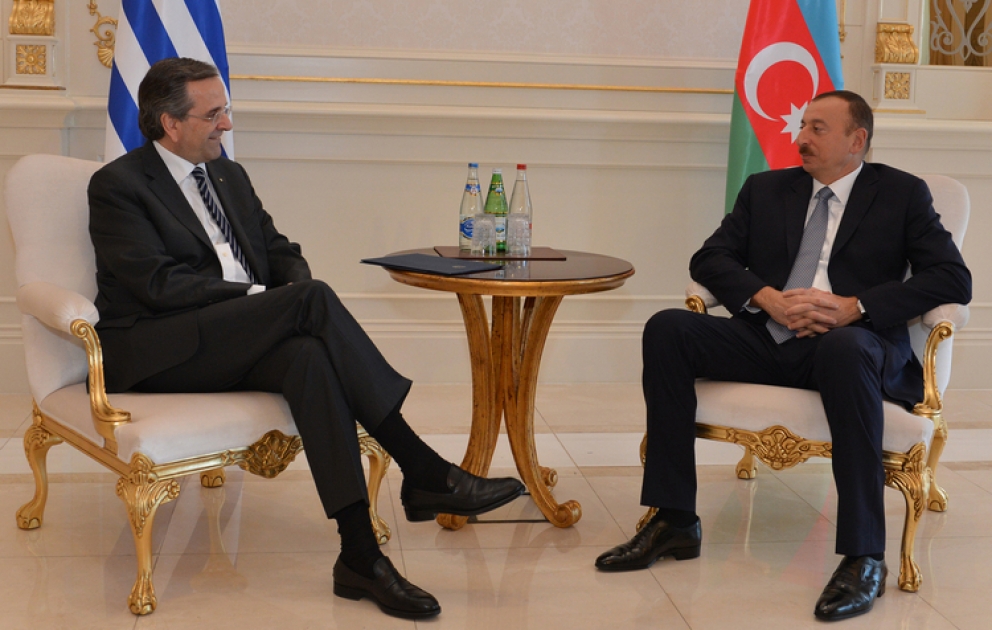 Le président azerbaïdjanais Ilham Aliyev a rencontré le Premier ministre grec Antonis Samaras VIDEO