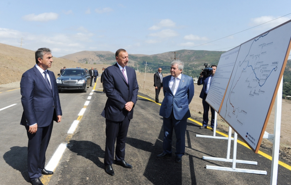 President of Azerbaijan opens Yardimli-Deman-Arvana motor road VİDEO