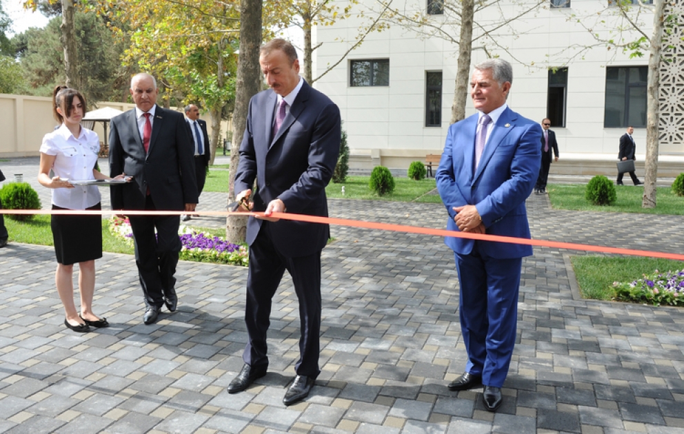 Azerbaijani President opens new administrative building of YAP`s Bilasuvar District Branch VİDEO