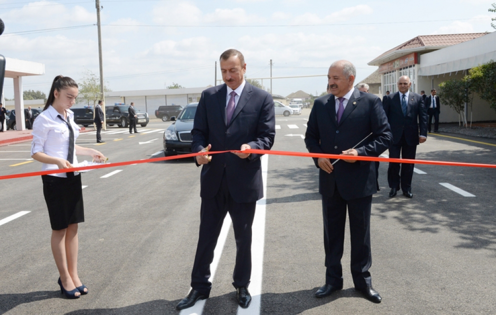 President Ilham Aliyev opens Garazenjir-Garakazimli-Baykhanli highway VİDEO