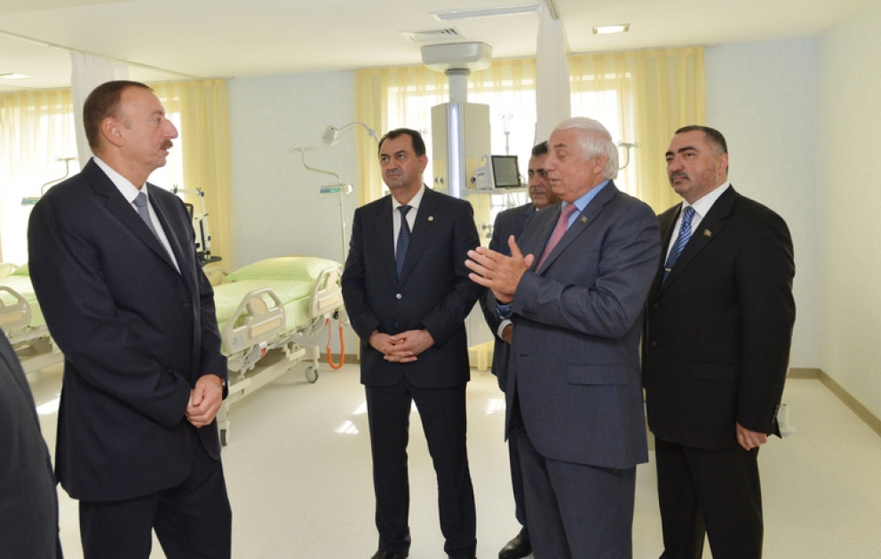 President Ilham Aliyev inspects reconstruction of Lankaran City Central Hospital VİDEO