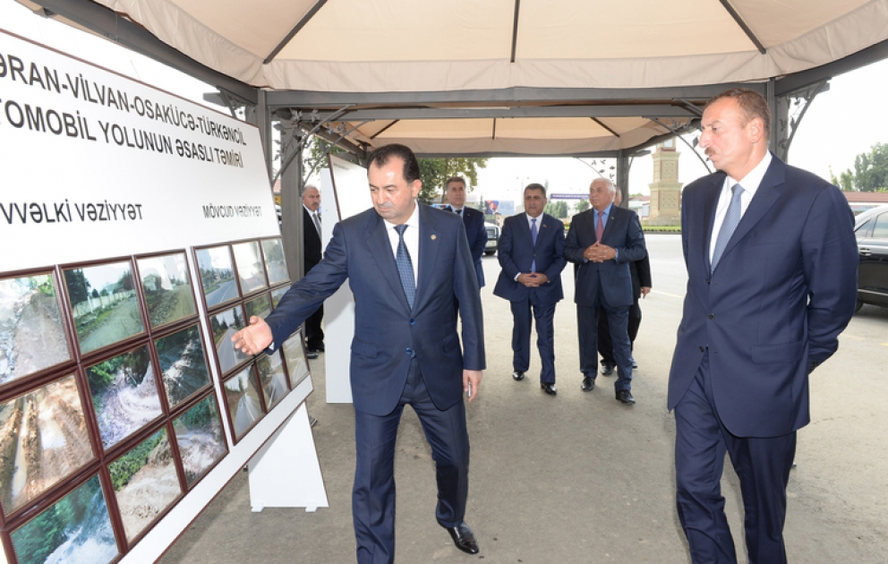 President Ilham Aliyev attends opening of Lankaran-Vilvan-Osakucha-Turkanjil highway VİDEO