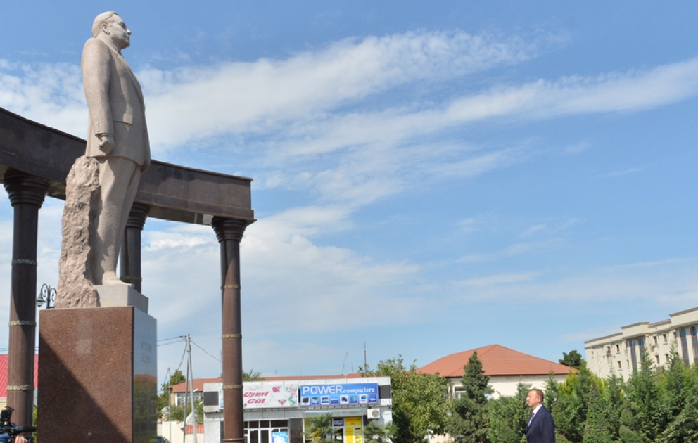 President Ilham Aliyev arrives in Shamkir District VİDEO