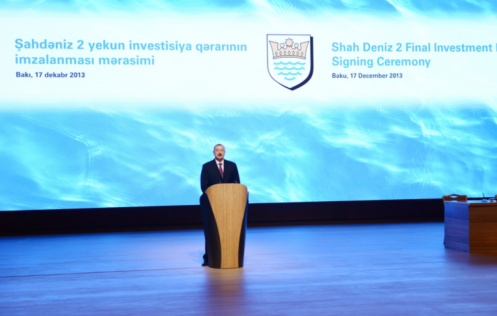 Baku hosts Shah Deniz 2 Final Investment Decision Signing Ceremony Azerbaijani President Ilham Aliyev attends the ceremony VIDEO