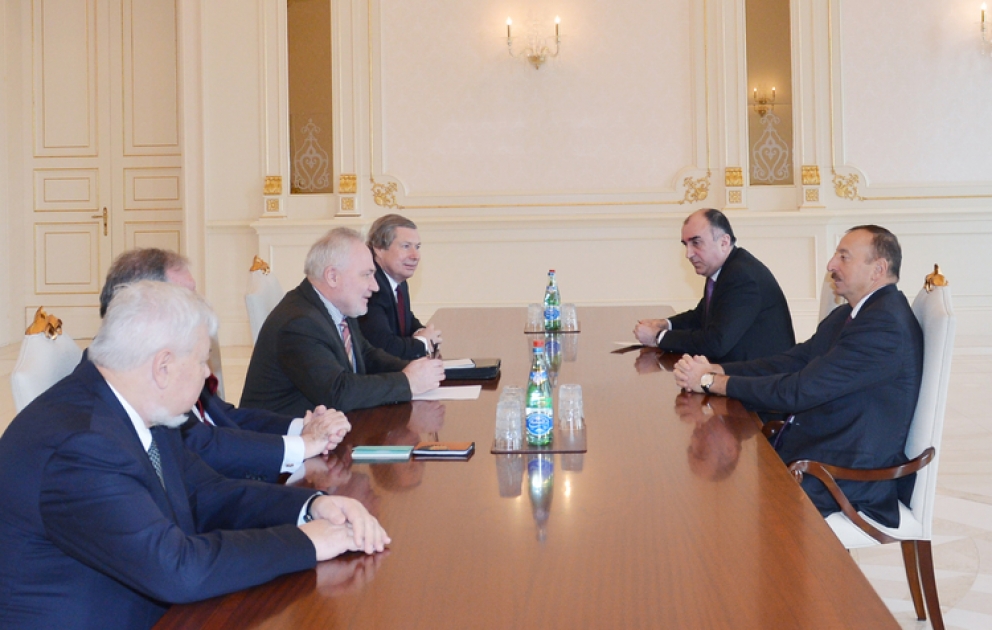 President Ilham Aliyev receives OSCE Minsk group co-chairs and Personal Representative of OSCE Chairperson-in-Office VIDEO