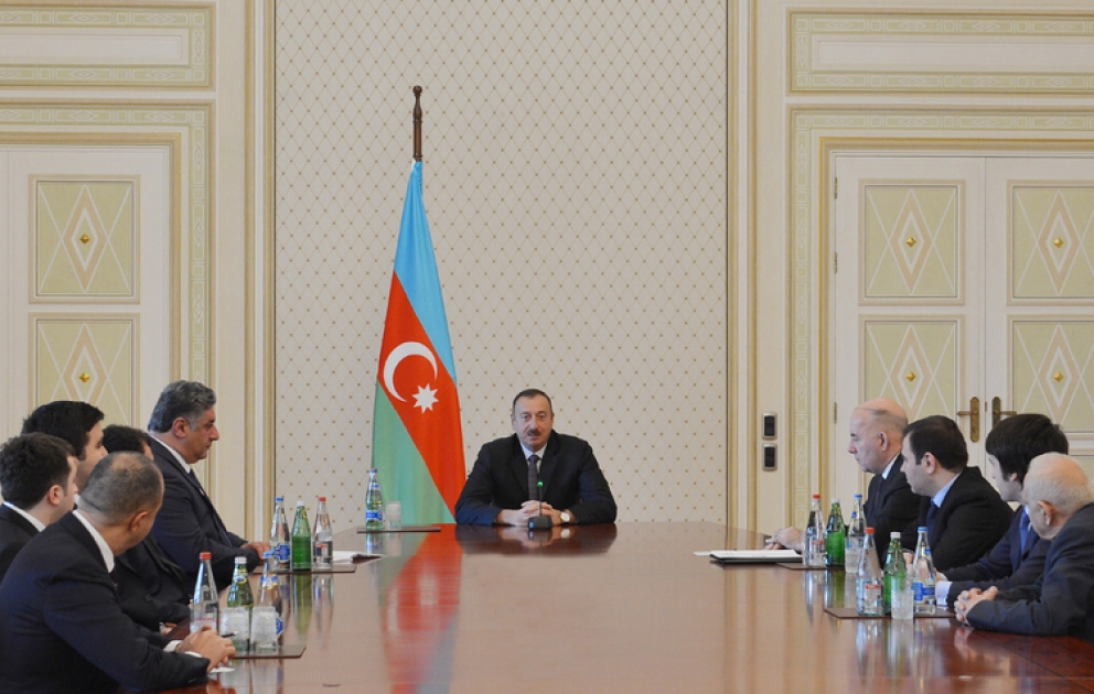 Azerbaijani President receives members of national men`s chess team, who won European championship, and specialists VİDEO
