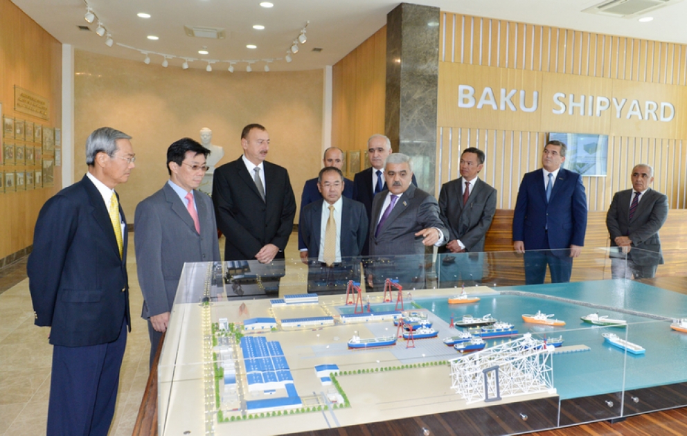 President Ilham Aliyev inaugurates Baku shipyard VİDEO