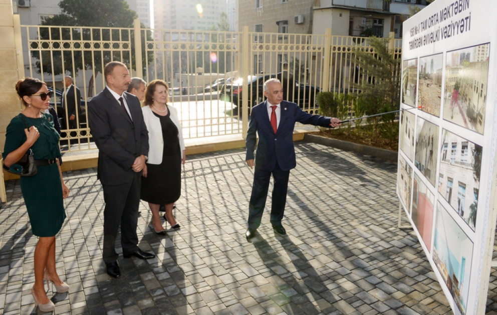 Le président azerbaïdjanais Ilham Aliyev a participé à l’inauguration de l’école secondaire dans l’arrondissement de Yassamal de Bakou, après les travaux de reconstruction et d’entretien VİDEO