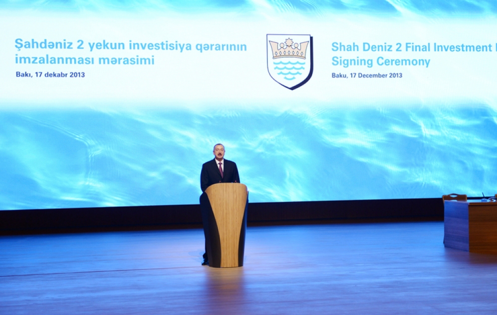 La cérémonie de signature de la décision finale d’investissement pour Chahdeniz-2 à Bakou La cérémonie a été marquée par la présence du président azerbaïdjanais Ilham Aliyev VIDEO