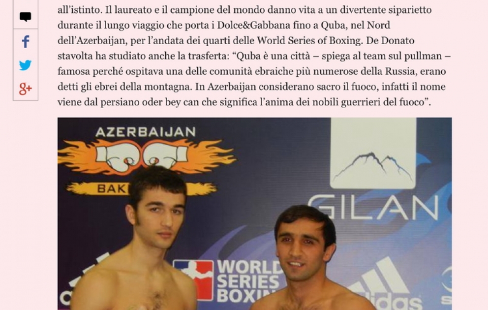 “Baku Fires” komandasının “Dolce Gabbana İtalia Thunder” kollektivinə 5:0 hesabı ilə qalib gəlməsi İtaliya mətbuatında böyük əks-səda doğurmuşdur VİDEO