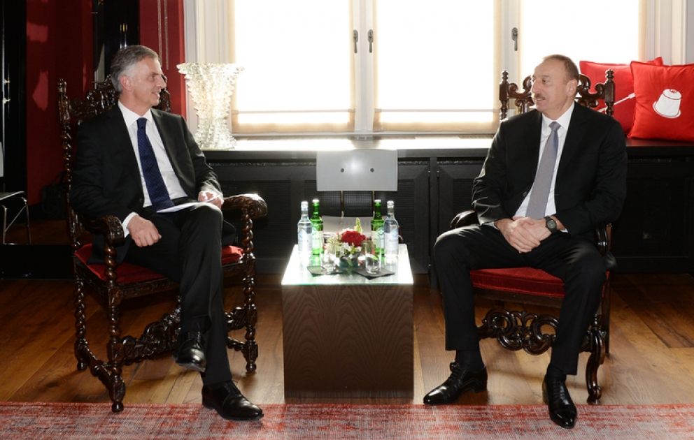 Azerbaijani President meets Swiss counterpart VIDEO