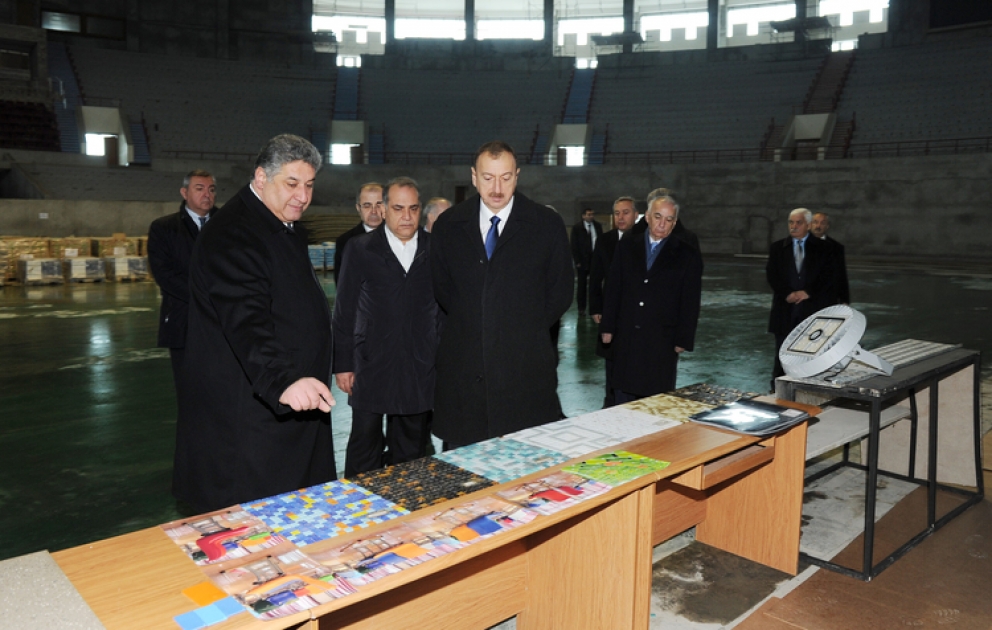 President Ilham Aliyev views project of repair and reconstruction work to be carried out in Sports and Concert Complex after Heydar Aliyev VIDEO