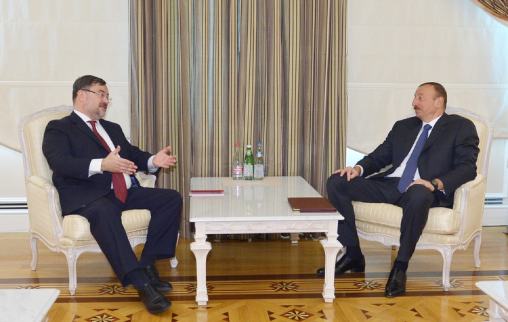Aserbaidschans Präsident Ilham Aliyev Bakuer OSZE-Projektkoordinator empfangen VIDEO