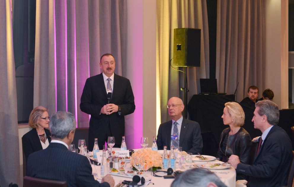 Le Président azerbaïdjanais Ilham Aliyev a participé à une réception sur le thème «Le Caucase du Sud et l’Asie Centrale : chemin vers une économie globale» à Davos VIDEO