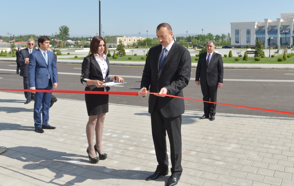 President Ilham Aliyev attended the opening ceremony of a new office building of the Agdash District branch of the New Azerbaijan Party VIDEO