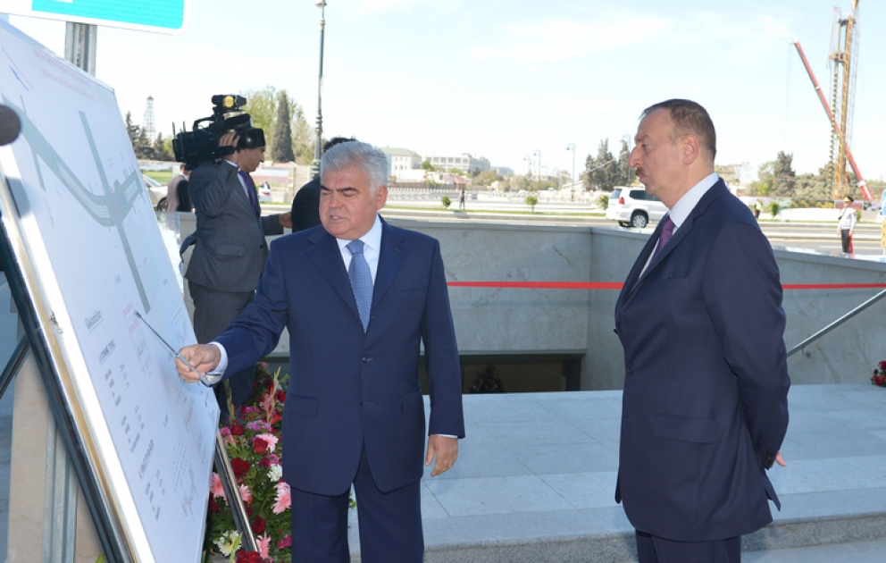 President Ilham Aliyev attended the opening of new automobile tunnel and underground pedestrian crossing in Heydar Aliyev Avenue VIDEO