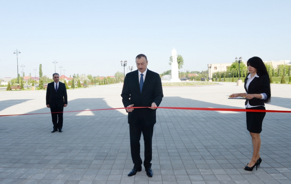 Президент Ильхам Алиев принял участие в открытии в Агдаше Центра Гейдара Алиева ВИДЕО