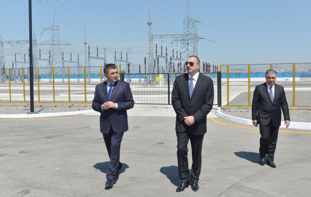 Президент Ильхам Алиев принял участие в открытии 220-киловольтной электрической подстанции «Агдаш» ВИДЕО