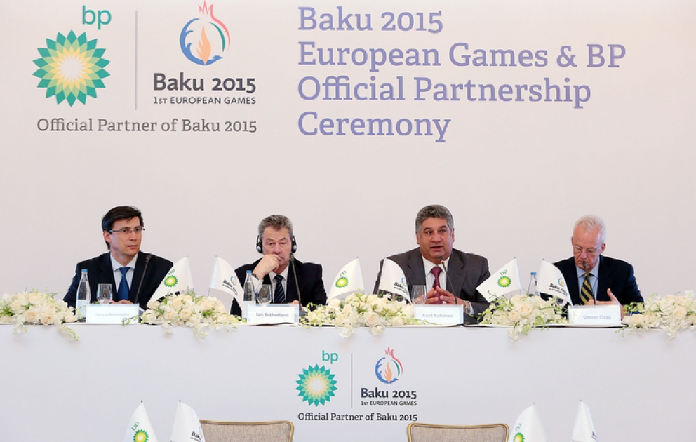 “Bakı-2015” Avropa Oyunlarının Əməliyyat Komitəsi və bp şirkəti arasında tərəfdaşlıq sazişi imzalanmışdır VİDEO