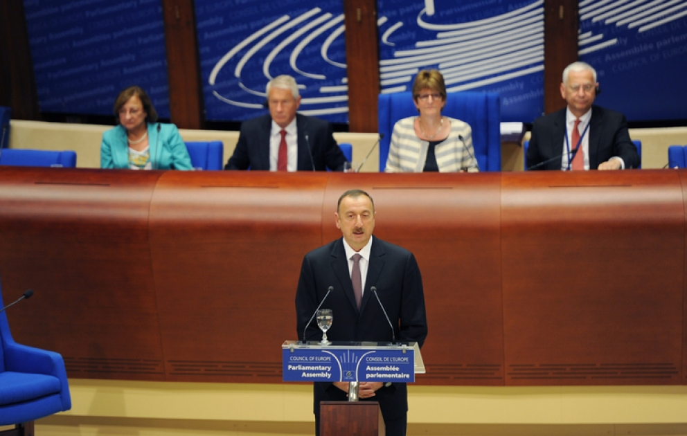 Rede des Präsidenten von Aserbaidschan Ilham Aliyev auf der Tagung der Parlamentarischen Versammlung des Europarates VIDEO