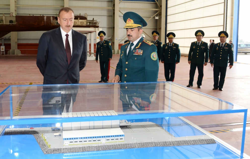 President Ilham Aliyev attended the opening of a new shipyard of the State Border Service's Coast Guard VIDEO