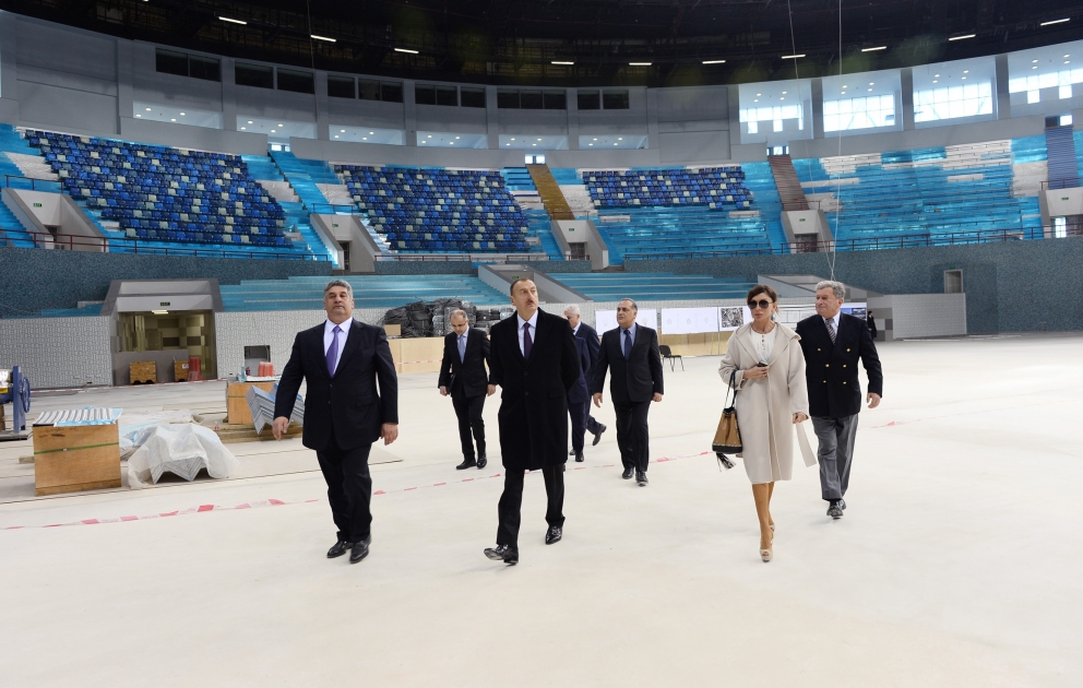 Prezident İlham Əliyev Heydər Əliyev adına İdman-Konsert Kompleksində əsaslı təmir işlərinin gedişi ilə tanış olub VİDEO