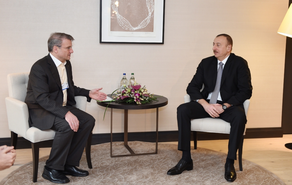 Prezident İlham Əliyev “Sberbank”ın sədri ilə görüşüb VİDEO