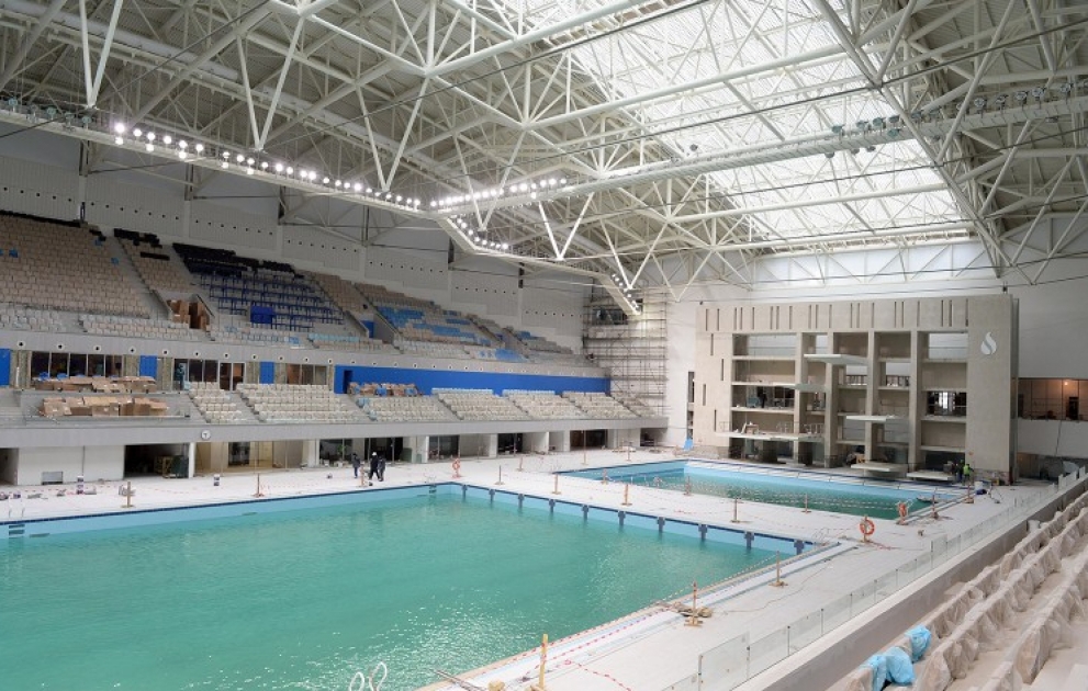 Palais des sports aquatiques pour les Jeux Européens VIDEO