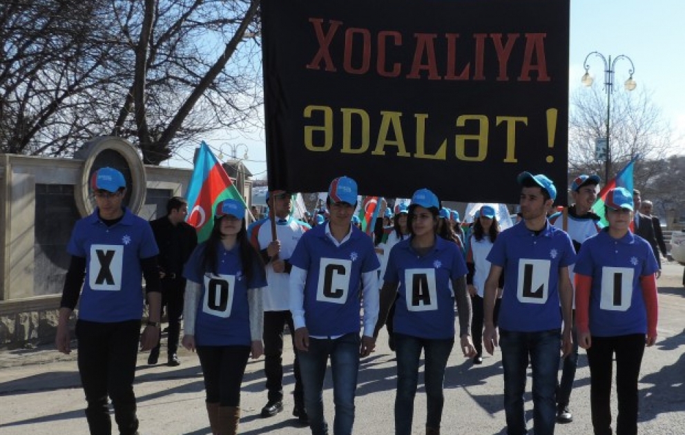Qubalı gənclər “Xocalıya ədalət” şüarı ilə yürüş keçirib VİDEO