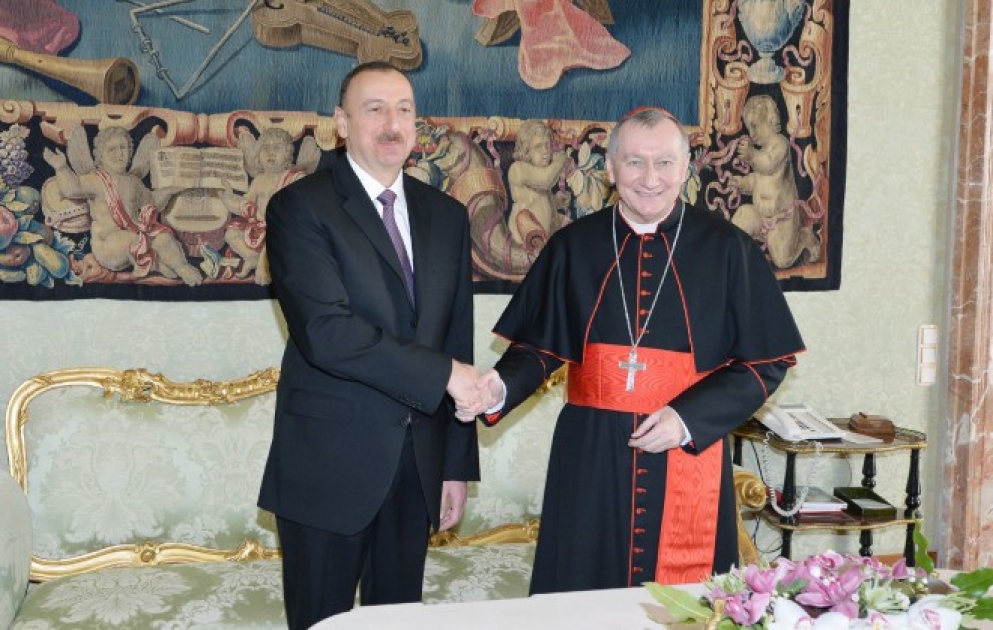 Azərbaycan Prezidenti İlham Əliyevin Müqəddəs Taxt-Tacın dövlət katibi kardinal Pietro Parolin ilə geniş tərkibdə görüşü olub VİDEO