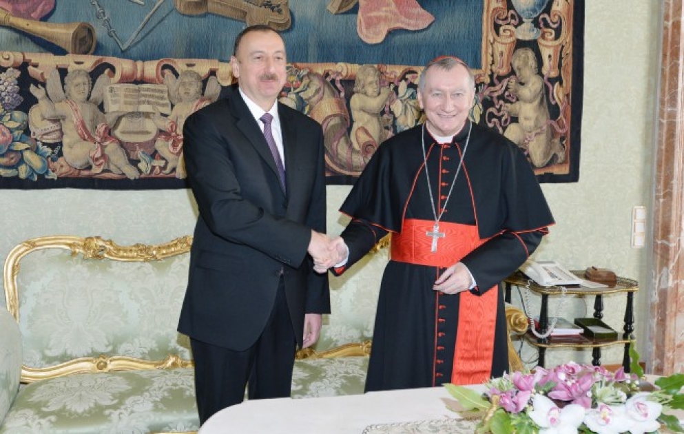 President Ilham Aliyev had an expanded meeting with the Vatican Secretary of State Cardinal Pietro Parolin VIDEO