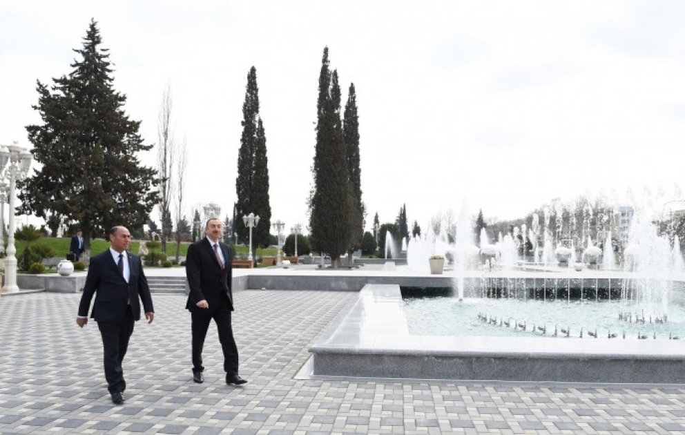 Bərdədə Heydər Əliyev adına park-bulvar istifadəyə verilib VİDEO