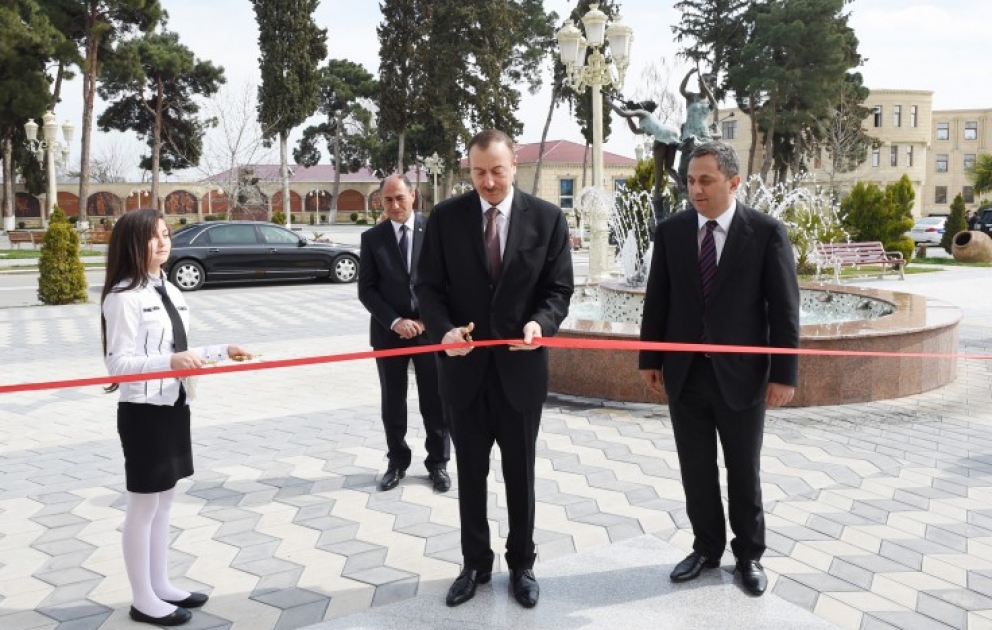 President Ilham Aliyev attended the opening of the Children`s Art School No. 1 in Barda VIDEO