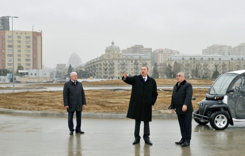 President Ilham Aliyev reviewed the progress of construction at the Baku White City boulevard VIDEO