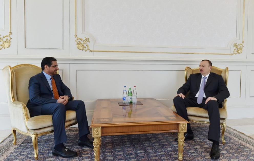 Prezident İlham Əliyev Birləşmiş Ərəb Əmirliklərinin Azərbaycandakı səfirini diplomatik fəaliyyətinin başa çatması ilə əlaqədar qəbul edib VİDEO