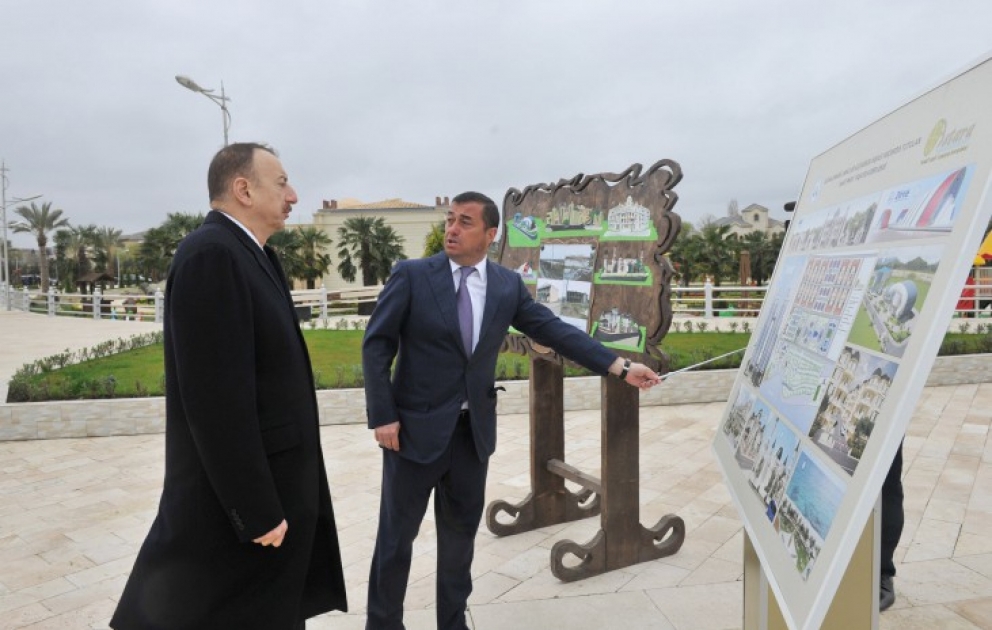 Aserbaidschans Präsident Ilham Aliyev hat im Rayon Astara den Park- Boulevard Komplex am Meer besucht VIDEO