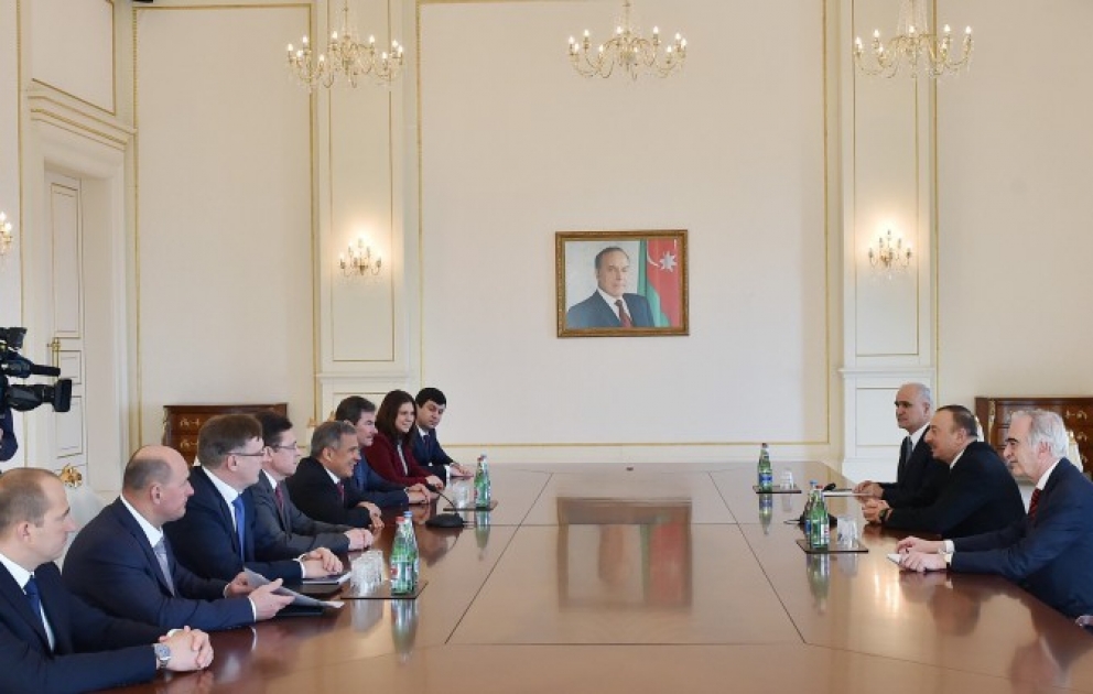 Le président Ilham Aliyev a reçu la délégation conduite par le président du Tatarstan VIDEO