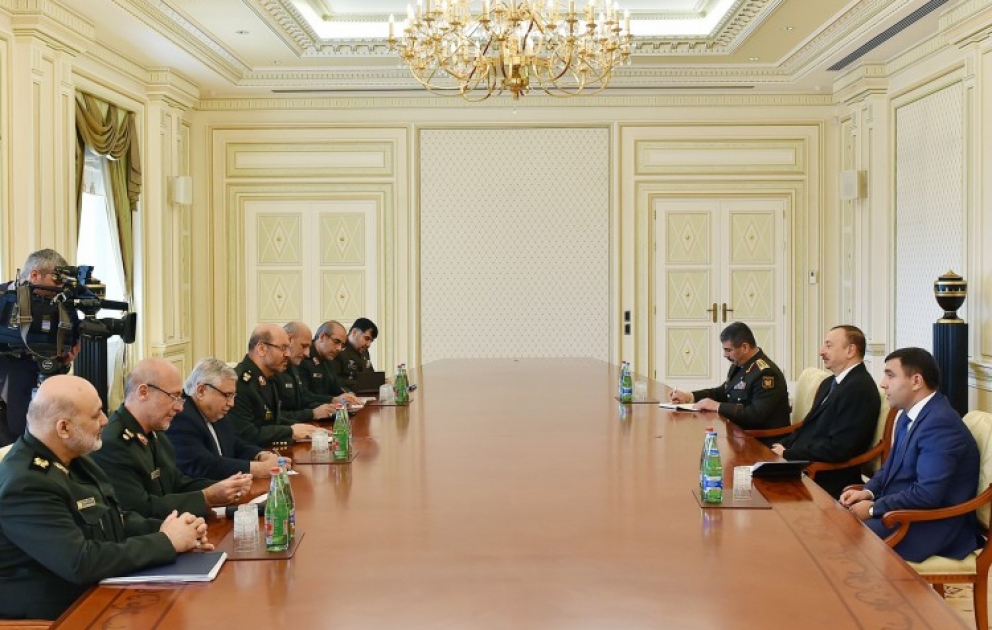 President Ilham Aliyev received a delegation led by the Minister of Defense and Armed Forces Logistics of Iran VIDEO