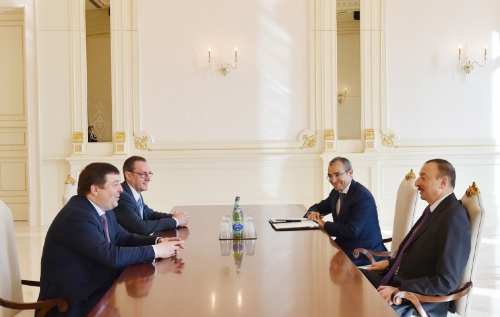 Aserbaidschans Präsident Ilham Aliyev hat den Rektor der Ersten Moskauer Staatlichen Medizinischen Universität empfangen VIDEO
