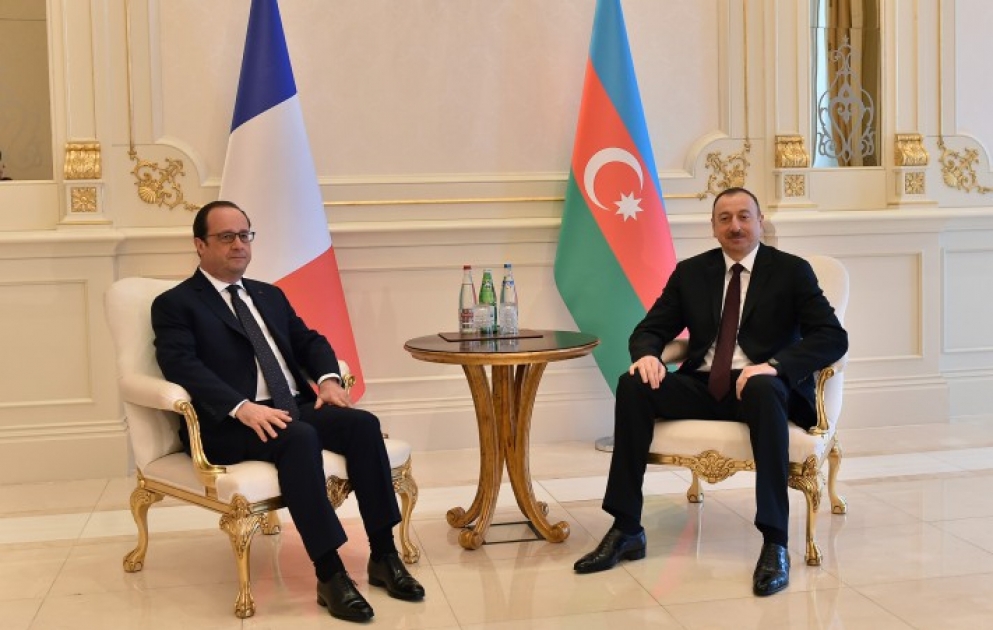 President Ilham Aliyev and President of the French Republic Francois Hollande held a meeting VIDEO