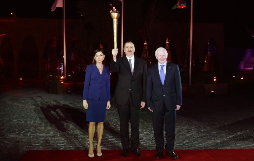 Zeremonie zur Entzündung der Fackel der ersten Europaspiele “Baku-2015” hat stattgefunden VIDEO