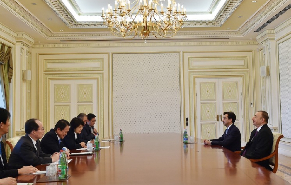 President Ilham Aliyev received a delegation led by the Japanese Deputy Prime Minister VIDEO