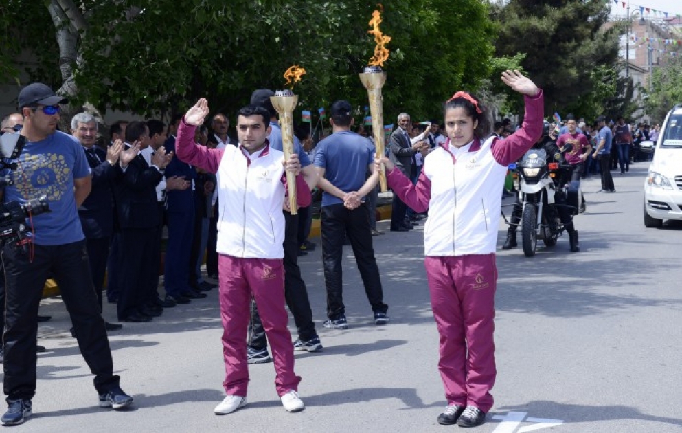 Salyan welcomes Baku 2015 Journey of the Flame VIDEO