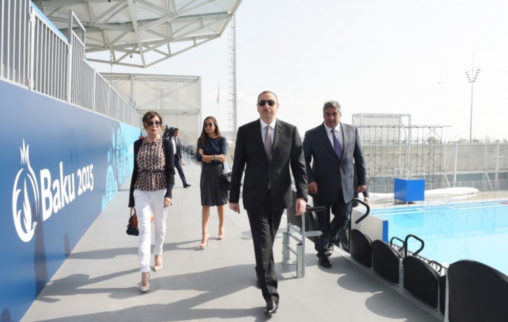Aserbaidschan Präsident Ilham Aliyev hat die Eröffnungsveranstaltung des Parks der Europaspiele besucht VIDEO