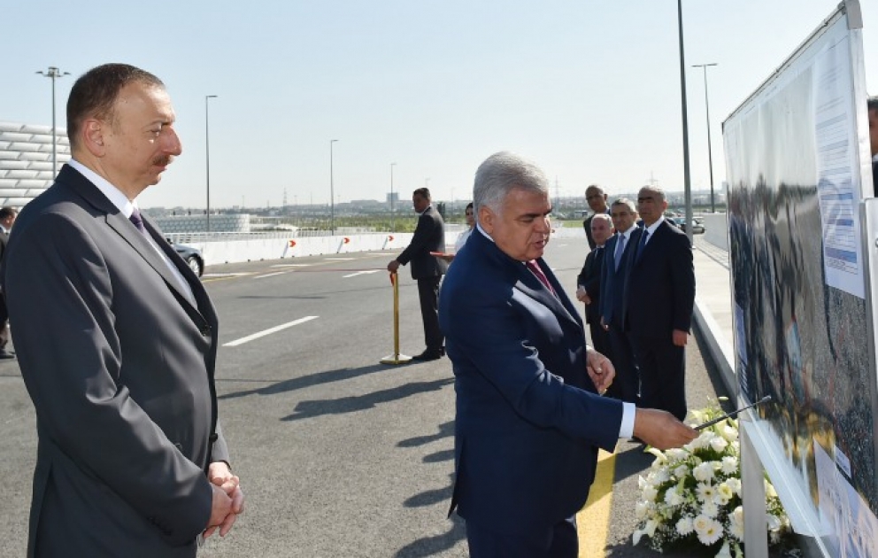 Azərbaycan Prezidenti İlham Əliyev Bakı Olimpiya Stadionu ətrafında inşa olunan yol-nəqliyyat infrastrukturunun açılışında iştirak edib VİDEO