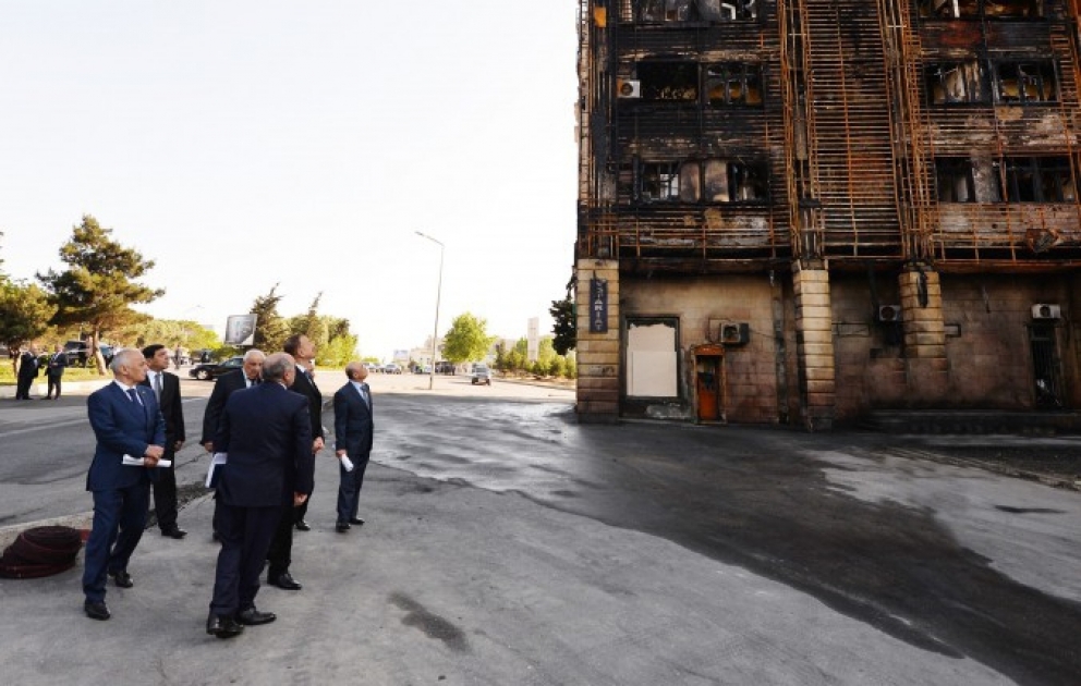 President Ilham Aliyev visited the site of the multi-storey building hit by fire in BinagadiThe State Commission held its first meeting chaired by President Ilham Aliyev VIDEO