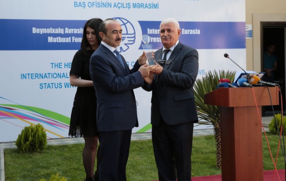 President Ilham Aliyev honored with high award of International Eurasia Press Fund VIDEO